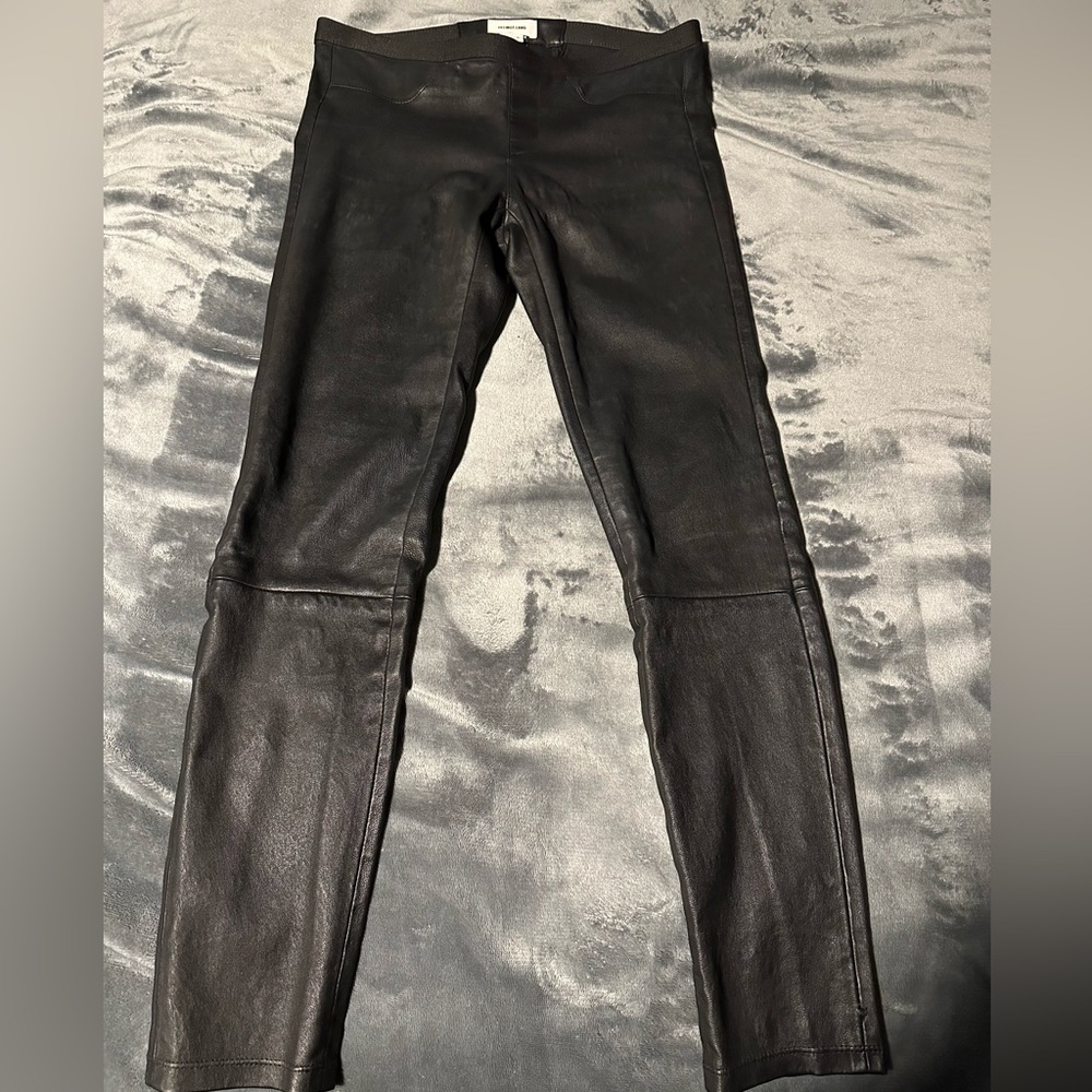 Helmut Lang Stretch Plonge LEATHER Leggings Pants  Sz.8